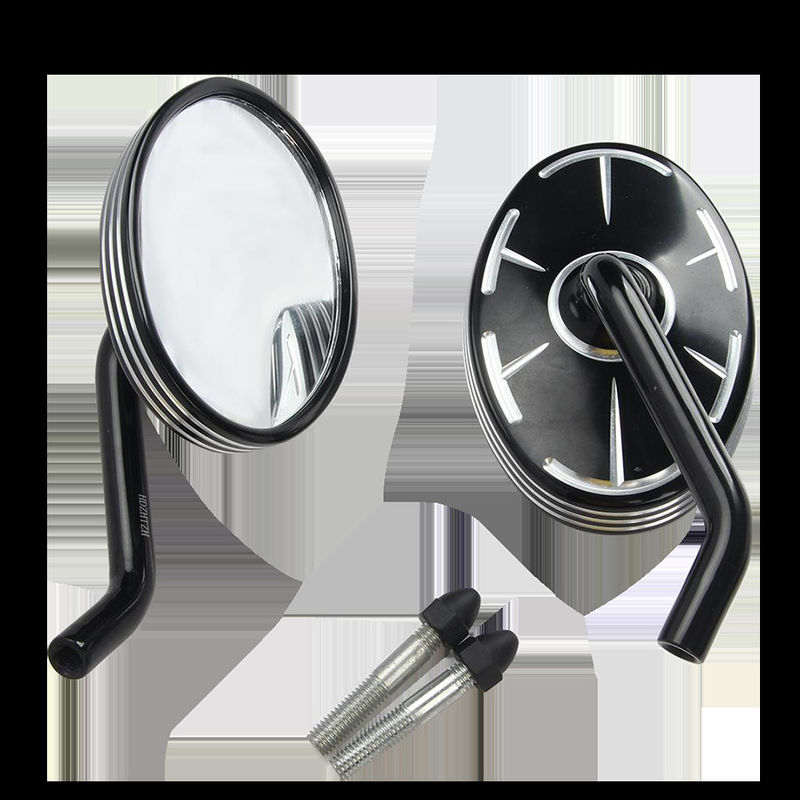 Aluminium legering achteruitkijkspiegel Serie Anti-glare en weerbestendige ronde zwarte motorfiets achteruitkijkspiegels